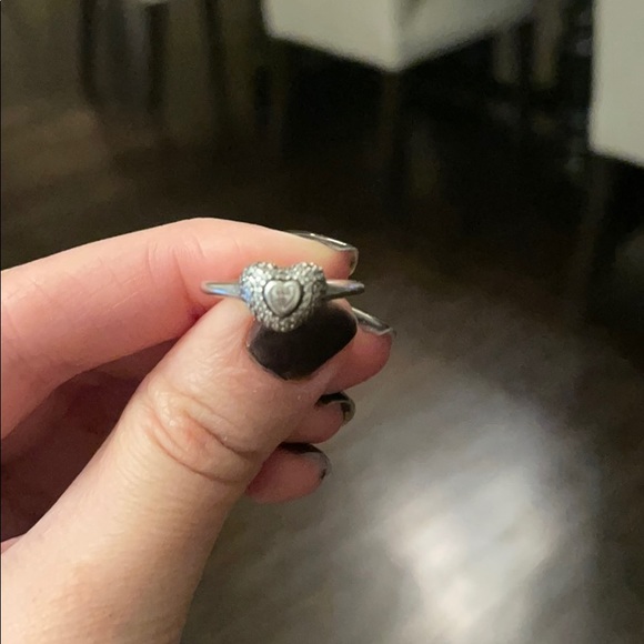 PANDORA HEART RING CLEAR CZ STERLING SILVER - Picture 3 of 4